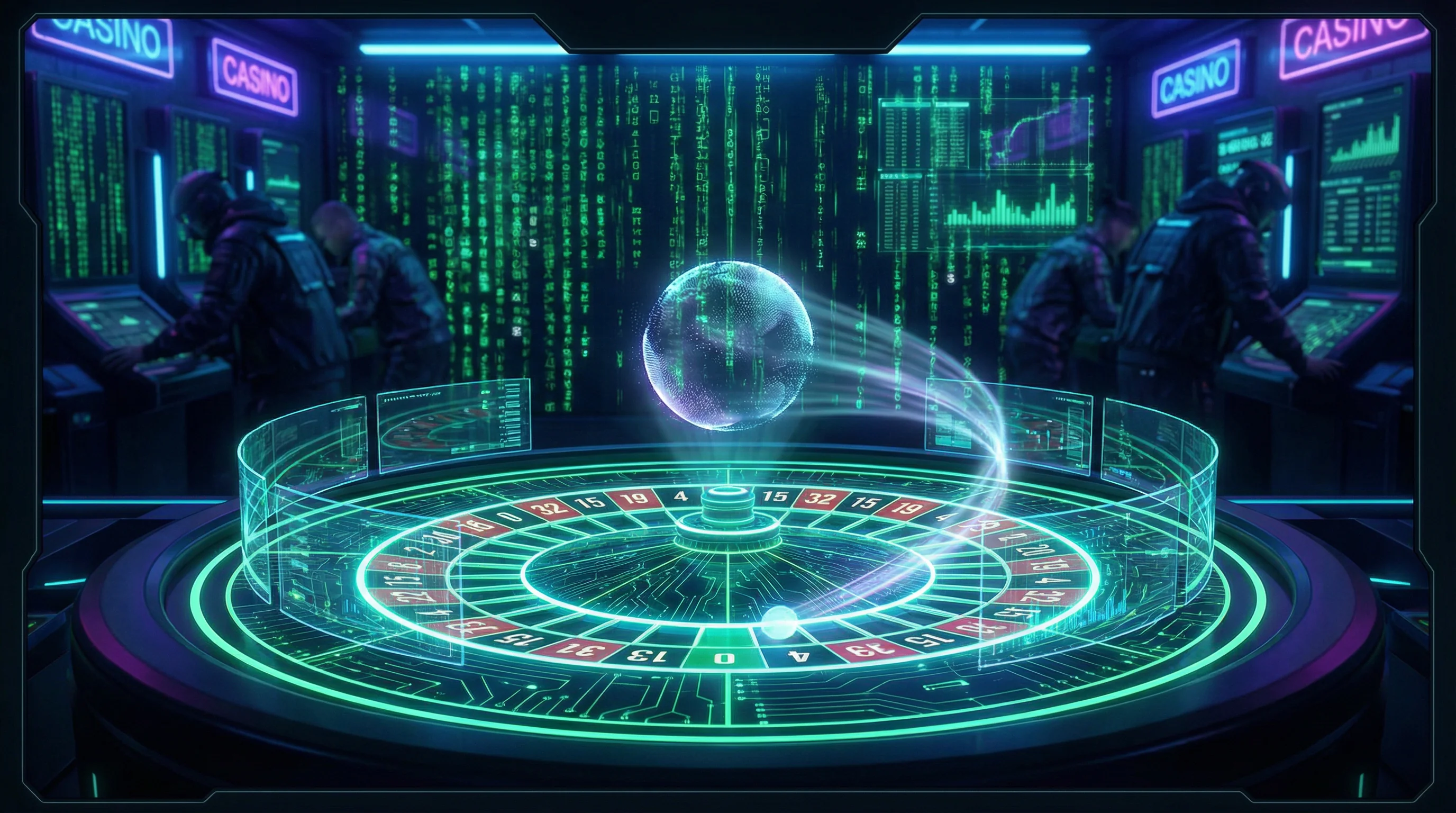 Roleta digital futurista com efeitos neon no geralbet